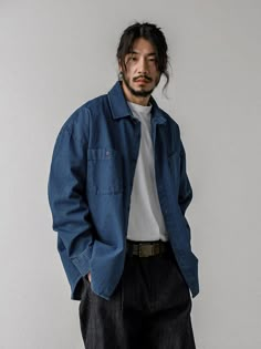 Composition : 100% cottonColor : Medium Blue_(1), Medium Blue_(2)Country of Origin : KOREA Tokyo Mens Street Style, Skechers Outfit Men, Dark Blue Denim Shirt Outfit Men, Chambray Shirt Outfit Men, Dark Denim Shirt Outfit, Witchy Moodboard, Blue Denim Shirt Outfit, Japanese Male Fashion, Mens Denim Shirt Outfit