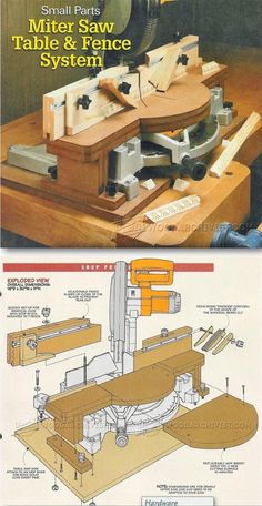 an instruction manual on how to make a miter saw table and fence system for woodworking