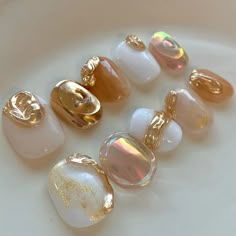 Golden Nails, Nails Yellow, Art Deco Nails, Hippie Nails, Korean Nails, Nail Tip, Pretty Nail Art, Yellow Nails