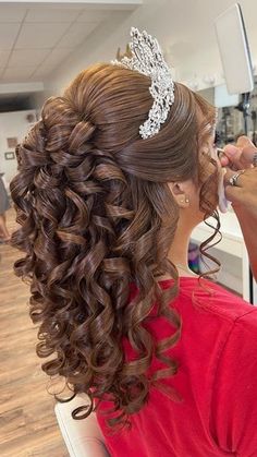 Sweet 16 Hairstyles, Brunette Hair With Highlights, Quinceanera Hairstyles, Homecoming Hair, Wedding Hairstyle, Easter Hairstyles, Homecoming Hairstyles