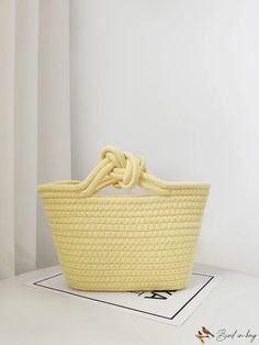 BirdinBag - Chic Rattan Straw Tote Straw Tote, Bags Tote, Color Khaki, Yellow Color, Travel Bag, Straw Bag, Straw, Tote Bag, Yellow