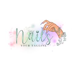 Nail Logo Ideas, Nail Logos Ideas, Nail Logos, Nail Art Logo, Nails Logo, Nail Extensions Designs, Emerald Nails, Opal Nails, Gold Glitter Nails