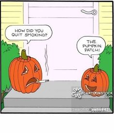 two pumpkins sitting on the steps with one saying, how did you quiting?