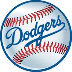 the dodgers logo is shown on a baseball