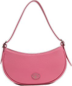 Chic Spring Baguette Bag For Shopping, Chic Baguette Bag With Silver-tone Hardware, Chic Spring Hobo Bag For Errands, Chic Hobo Bag With Silver-tone Hardware For Shopping, Elegant Spring Soft Leather Hobo Bag, Elegant Spring Hobo Bag In Soft Leather, Chic Spring Baguette Bag For Errands, Chic Spring Shoulder Bag For Errands, Trendy Pink Bag With Silver-tone Hardware