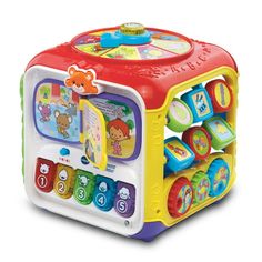 VTech Sort and Discover Activity Cube, Learning Toy for Baby Toddler Vtech Baby Toys, Activity Cube Baby, Vtech Toy, Animal Clock, Vtech Baby, Activity Cube, Cube Toy, Shape Matching, Clock Hands