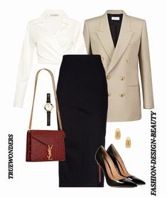 Formal Gathering Outfit, Conservative Formal Outfits, No Shape Body Outfits, Stylish Work Outfits Winter Office Style, Olivia Pope Style Outfits, Business Woman Outfits Classy Chic, Skirt Formal Outfit Classy, Executive Work Outfits Women, Summer Wedding Outfit Guest Women Classy