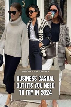 Chic Office Attire Women, Business Casual Outfits Nashville, Dress Slacks For Women Business Casual, New York Professional Style, Classic Business Casual Outfits, Work Semi Casual Outfit, Woman Office Attire, Business Casual Modern Women, Business Casual Work Trip Outfits