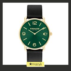 in stock Green Watch With Leather Strap For Formal Occasions, Coach Analog Watch For Formal Occasions, Green Leather Strap Watch For Formal Occasions, Coach Analog Watches For Formal Occasions, Formal Green Watch With Leather Strap, Formal Analog Coach Watch, Classic Green Watch With Leather Strap, Black Leather Watch With Bracelet Strap, Elegant Green Leather Watch