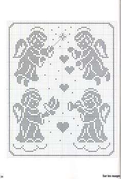 the cross stitch pattern is shown in black and white