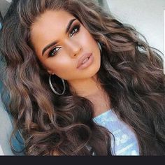 Beautiful Looks Natural Brown With High Lights Long Curly Hair Synthetic Beautiful Haircuts, Makijaż Smokey Eye, Long Brown Hair, Brown Wig, Haircuts For Long Hair, Long Curly Hair, Long Curly, Big Hair, Hair Dos