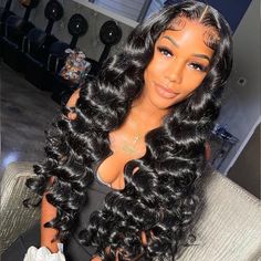 SKU- Texture HDW1030 - Loose Deep Wave Hair Material 100% Virgin Human Hair Hair Color Natural Black Hair Density 200% Hair Length 14"- 50" Base Construction Glueless Frontal Lace Wig Lace Type HD Swiss Lace, light brown Lace, Transparent lace Cap Size Average can fit 21.5 Inch - 23 Inch Baby Hair Around the perimeter Hairline Lightly Pre-plucked & Bleached Knots Single knots in front, Double sealed knots whole head Free wig kits (Value $40) Wig Cap, Tweezer, Satin Edge Laying Scarf for Lace Wig Loose Deep Wave, Deep Wave Hairstyles, Lace Closure Wig, Lace Hair, Wand Curls, Human Hair Wig, Black Natural Hairstyles, Deep Wave, Loose Waves