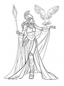 Athena coloring pages Athena Temple Drawing, Athena Greek Goddess Drawing, Athena Line Art, Athena Drawing Greek Mythology, Athena Goddess Drawing, Athena Aesthetic Wallpaper, Greek God Drawing, Hera Drawing