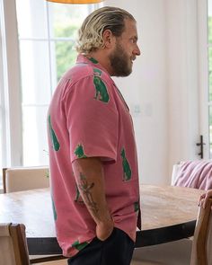 [additional] Ezra You People 2023 Jonah Hill Pink Dog Shirt Looking for a stylish jacket to add to your wardrobe? Consider checking out this Jonah Hill Pink Shirt! Known for his role in the hit Netflix series "You People," Hill has become a fashion icon in recent years, regularly sporting unique and trendy outfits that showcase his bold sense of style. For starters this jacket is pink! Plus it has a sexy green dog print! If this doesn’t scream boujee we don’t know what does! Hill's fashion sense Trendy Jackets Plus Size, Casual Tops With Graphic Print And Lapel Collar, Relaxed Fit Pink Camp Shirt For Spring, Pink Casual Top With Casual Collar, Casual Pink Top With Casual Collar, Casual Pink Collared Camp Shirt, Pink Relaxed Fit Collared Camp Shirt, Pink Casual Camp Shirt For Spring, Pink Collared Camp Shirt For Casual Wear