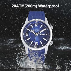 Built with 20Bar water resistance that makes it a diver's favorite accessory, this automatic-self-wind wristwatch for men is both sturdy and functional. Set in a round stainless steel case, it stays well-protected by its sapphire crystal dial window. Fitted with a durable silicon band that is secured by a buckle clasp, this mechanical watch is further enhanced with features like luminous hands, auto date, complete calendar, and more!Specifications zegarek meski: horloges mannen reloj de hombre: relojes mecanicos mechanic watches for men: men mechanical wristwatches automatic watch men: automatic watch automatic watch: montre homme Weigth: 107g Waterproof: 20 ATM Water Resistance Depth: 20Bar Watch: Automatic Self-wind Style: Business Origin: Mainland China Movement: MIYOTA 8205 Movement: A Blue Chronograph Watch For Outdoor Activities, Blue Chronograph Watches For Outdoor Activities, Blue Watch With 10atm Water Resistance For Outdoor Activities, Durable Blue Watch With Round Dial, Blue Chronograph Watch With 10atm Water Resistance For Outdoor, Blue Chronograph Watch With 10atm Water Resistance For Business, Silver Digital Watch With 10atm Water Resistance For Outdoor, Blue Outdoor Watch With 10atm Water Resistance, Blue Automatic Round Watch Accessory