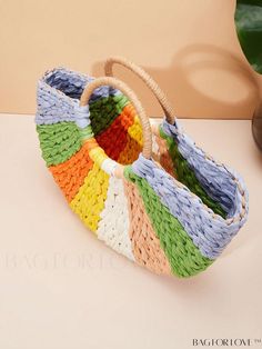 BagForLove - Vacation Essential: Dual-Handled Color Block Straw Bag Product Description Color Multicolor Pattern Type Colorblock Bag Size Large Style Vacation Type Straw Bag Material Straw Size Chart INCH CM Bag Length Bag Width Bag Height Handle Height 16.1 inch 3.1 inch 8.7 inch 4.7 inch Bag Length Bag Width Bag Height Handle Height 41 cm 8 cm 22 cm 12 cm Details Pictures Similar Products h2 { text-align: center; } /* æ¢è¡ */ li{ white-space: normal; word-break: break-all; word-wrap: break-w Casual Multicolor Bucket Shoulder Bag, Casual Multicolor Double Handle Shoulder Bag, Casual Multicolor Shoulder Bag For Shopping, Multicolor Top Handle Bucket Bag For Daily Use, Multicolor Satchel Bucket Bag For Summer, Multicolor Top Handle Bucket Bag, Multicolor Satchel Bag For Vacation, Multicolor Satchel For Vacation, Casual Multicolor Bags With Large Capacity