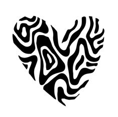 a black and white heart shaped design on a white background