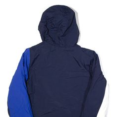 Item is in good used condition. >Size: XL >Armpit To Armpit: 21" >Armpit To Cuff: 19" >Collar To Hem: 28" Urban Blue Nylon Outerwear, Urban Blue Long Sleeve Outerwear, Blue Hooded Windbreaker For Streetwear, Casual Blue Windbreaker For Winter, Urban Blue Hooded Track Jacket, Blue Hooded Track Jacket For Streetwear, Urban Style Blue Hooded Track Jacket, Blue Sporty Nylon Outerwear, Blue Nylon Track Jacket For Fall