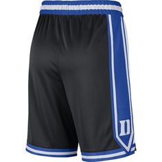 Look like a member of the Duke Blue Devils team when you wear these Limited Basketball shorts from Nike. They feature authentic Duke Blue Devils graphics and a flexible waistband for extra comfort. You'll feel ready to hit the hardwood in this pair of shorts designed with moisture-wicking Dri-FIT technology and Nike Dry fabrics that evaporate away sweat faster to help you stay cool. Brand: Nike Dri-FIT  technology wicks away moisture Elastic waistband with drawstring Embroidered fabric applique Blue Team Spirit Sports Bottoms, Short Bottoms For Cheerleading Sports Season, Short Bottoms For Cheerleading During Sports Season, Collegiate Blue Sports Bottoms, Collegiate Sports Bottoms With Built-in Shorts, Sporty Bottoms For Cheerleading And Sports Season, Sporty Bottoms For Cheerleading, Collegiate Sports Bottoms With Team Name, Nike Shorts For Sports Events