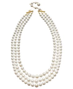 in stock Big Pearl Necklace, Big Pearl, Pearls Necklace, Pearl Cluster, White Necklace, Necklaces Jewelry, Mens Gift Sets, Charter Club, Bib Necklace