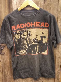 RADIOHEAD 100% Cotton New Vintage Band T-Shirt (Front View) - Vintage Band Shirts Cheap Band Merch Tops With Crew Neck, Affordable Vintage Long Sleeve T-shirt, Oversized Led Zeppelin Shirt, Cheap Band Merch Tops For Alternative Fashion, Affordable Fitted Band Merch T-shirt, Cheap Band Merch Crew Neck Tops, Distressed Vintage Tshirt, Band Tops T Shirts, Cheap Crew Neck Band Merch Tops