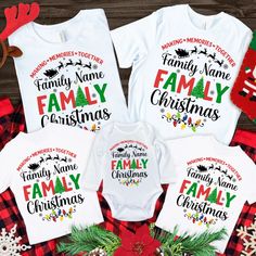 🎄 Celebrate the Season in Personalized Style with Our Family Christmas Name Shirt! This custom Christmas T-shirt is perfect for making your holiday gatherings even more special. Featuring a personalized family name or monogram, it adds a unique touch to your festive wardrobe. Whether you're coordinating for family photos, attending a Christmas party, or just enjoying a cozy evening together, this shirt is designed to make your holiday celebrations memorable. 🎁 Searching for a heartfelt gift th Family Christmas Shirt Custom, Family Tshirts Design Ideas, White Custom Print Christmas Tops, White Christmas Tops With Custom Print, White Top With Custom Print For Holidays, Holiday White Custom Print Top, Holiday White Top With Custom Print, White Custom Print Tops For Holiday, Custom Print Christmas T-shirt