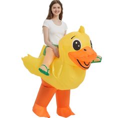 PRICES MAY VARY. 【Product Size】This deluxe version of the inflatable duck costume is suitable for most adults. Don't worry about sizing, we designed it in two adult sizes, 63IN and 72IN.【63INCH fit for 5-5.5ft/60-66inch】【72INCH fit for 5.5-6.2ft/66-74.4inch】 In addition, it has an elastic and drawstring at the waist to fit most body types. 【Product Components】Package contains Instruction Sheet, Inflatable Duck Suit and Air Pump. Air Pump Requires Portable Power Bank or 4 AA Batteries. (Batteries Halloween Costumes For Men, Duck Costume, Costumes For Men, Duck Costumes, Inflatable Costumes, Party Costumes, Up Party, Mens Halloween Costumes, Portable Power Bank