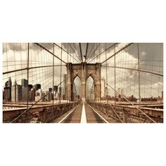 an old photo of the brooklyn bridge in new york city