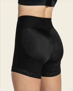 Mid-rise sculpting butt lifter shaper short#color_700-black Supportive Compressive Shapewear With Built-in Shorts, Black Sculpting Shapewear With Built-in Shorts, Fitted Shapewear With Built-in Shorts And Short Legs, Fitted Solid Color Short Shapewear, Compressive Supportive Short Shapewear, Fitted Shapewear With Built-in Shorts, Mid-thigh Length, Solid Sculpting Shapewear In Short Length, Fitted Shapewear With Built-in Shorts, Sculpting Solid Shapewear Short Length