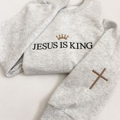 Jesus is King - Unisex Sweatshirt This Jesus is King Unisex Sweatshirt is a must-have for any devoted believer! Nike Winter Jackets, Jesus Is King, Motherhood Journey, Ash Gray, March 2024, Classy Nails, Jesus Is, Christmas List, Things To Buy