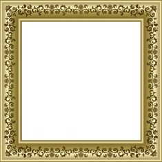 an ornate gold frame with a white background