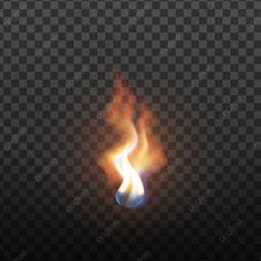 a fire flame on a black background with transparent backgrouns and blue flames