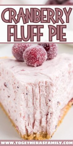 a close up of a piece of pie on a plate with raspberry fluff