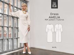 PDF Sewing pattern of stylish midi dress sizes M, L, XL ❄️ This simple midi dress with long sleeves will be the perfect go-to piece for cold days. Create your own chic and timeless midi dress with this PDF sewing pattern, available in A0, A4, and Letter print formats. 🧥Key Features: 🌟Versatile Design: This pattern allows you to craft a stylish midi dress suitable for various occasions, from casual to formal. 💖 Perfect Fit: With sizes M-XL, our pattern ensures a comfortable and flattering fit Midi Dress Sewing Pattern, Simple Midi Dress, Stylish Midi Dress, Elegant Midi Dress, Midi Skirt Pattern, High Fashion Dresses, Elegant Midi Dresses, Dress With Long Sleeves, Clothes Sewing Patterns