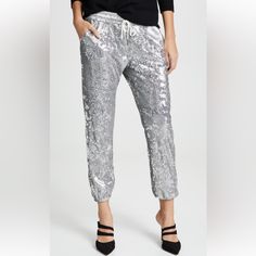 Nwot Jogger Pants - Never Worn Purchased From Shopbop Retail $242 Matching Jacket In Separate Listing Sequin Joggers, Sequin Jogger Pants, Gift Closet, Small Lounge, Velvet Flare Pants, Chic Sweatshirt, Velvet Flares, Sequin Pants, Party Pants