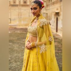 Unworn Box Unopened Xs Yellow Brocade Lengha Xs Fit: Bust: 34" Above Waist: 28" Waist: 30" Hips: 38" Style: Lashkaraadn1407 Color: Yellow Fabric: Brocade Embroidery: Zari Yellow Embroidered Brocade Lehenga Includes A Brocade Top, Brocade With Santoon Inner Bottom, And A Net Dupatta. Embroidery Is Present On This Style Using Thread, Zari, Stone, And Hand Work. Brocade Lengha, Brocade Embroidery, Indian Ceremony, Brocade Top, Dupatta Embroidery, Brocade Lehenga, Net Dupatta, Yellow Fabric, Hand Work