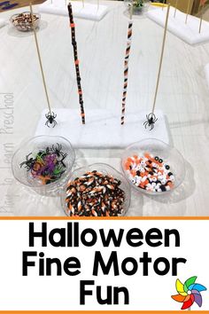 halloween fine motor fun for toddlers to make with their hands and feet at the same time