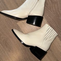 Questions? Leave A Comment Below! I Like Offers! Cream Pointed Toe Calf Leather Boots, Cream Pointed-toe Calf Leather Boots, Modern White Pointed Toe Boots, White Calf Leather Heeled Boots With Pointed Toe, Modern White High Ankle Heeled Boots, Modern White Ankle Heeled Boots, White Heeled Boots With Reinforced Heel And Square Toe, White Heeled Boots With Square Toe And Reinforced Heel, White Calf Leather High Heeled Boots