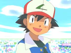 an anime character wearing a baseball cap and smiling