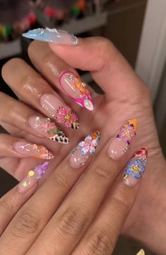 Tropical Nails, Nails Stiletto, Cute Acrylic Nail Designs, Her Nails, Press Ons, Summer Mood