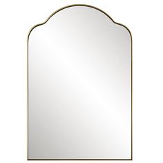 a gold framed mirror on a white background