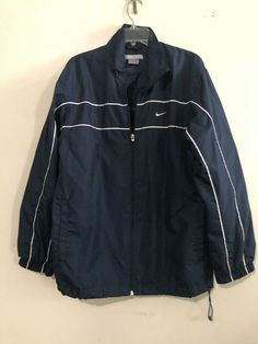 Nike Size M Blue White Trim Wind Breaker water proof jacket coat Men Wind Proof Jacket Outfit, Blue Nike Windbreaker Outfit, Windbreaker Fits Men, Wind Breaker Outfit Men, Blue Windbreaker Outfit, Wind Braker Jacket, Windbreaker Outfit Men, Wind Breaker Outfit, Nike Windbreaker Outfit