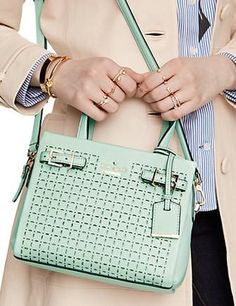 Kate Spade New York Milton Lane Small Lanie Satchel | Brixton Baker Real Leather Handbags, Green Purse, All 50 States, Top Handle Bags, Satchel Purse, Coach Swagger Bag, 50 States, Unique Styles, Classic Leather