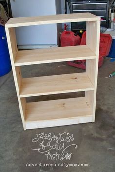 the shelves are made out of wood and ready to be painted