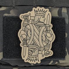 "King Of Hearts Morale Patch, Vintage Playing Card Morale Patch, Skull King Patch For Tactical Hat, Hook and Loop Patch, Plate Carrier Patch Introducing our leatherette and acrylic Morale Patches, the perfect way to add some personality to your tactical gear while making a politically charged statement! This patch is made of high-quality leatherette and acrylic material that is durable, resistant to wear and tear, and suitable for all weather conditions. The patch comes in 4 different color sets: White/Black, FDE Tan/Black, Grey/Black, and Red/Black, so you can choose the one that best matches your personal style. These patches features bold lettering and a crisp design with a politically charged message. With a hook and loop backing, it's easy to attach to a variety of surfaces, including King Of Hearts Card Tattoo, King Playing Card Tattoo, King Card Tattoo, King Of Hearts Tattoo, King In Black, Playing Card Tattoos, Skull King, King Card, Tactical Hat