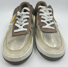 CLEAR Invisible Yellow/Brown NIKE AIR FORCE 1 one Size 11 sneakers Pre owned An item that has been used previously. The item may have some signs of cosmetic wear, but is fully operational and functions as intended. This item may be a floor model or store return that has been used. See the seller's listing for full details and description of any imperfections. 100% Authentic Nike Air Force 1 With Translucent Outsole For Streetwear, Brown Sneakers With Air Cushioning For Streetwear, Nike Air Force 1 Sports Shoes With Translucent Outsole, Nike Air Force 1 With Translucent Outsole, Nike Air Force 1 Casual With Translucent Outsole, Casual Nike Air Force 1 With Translucent Outsole, Nike Air Force 1 Casual Lace-up With Translucent Outsole, Nike Air Force 1 Casual Streetwear With Air Cushioning, Casual Nike Air Force 1 With Air Cushioning