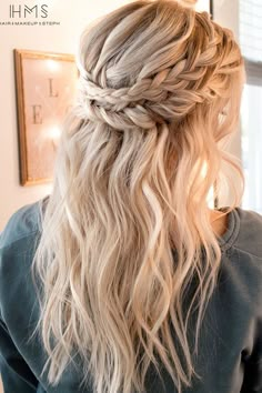 Crown braid with half up half down hairstyle inspiration #weddinghair #halfup #halfdown #halfuphalfdown #braids #crownbraid #hairstyleideas Fancy Hair, Boho Wedding Hair, Hairstyle Inspiration, Best Wedding Hairstyles, Wedding Hair Inspiration, Crown Braid, Penteado Cabelo Curto, Cute Hairstyles For Short Hair, Hair Stuff