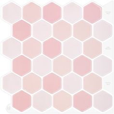 the pink hexagonal tiles are arranged in rows