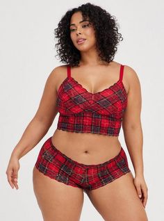 FIT. Mid-rise. Medium coverage. MATERIALS + CARE. Nylon knit fabric. 93% nylon, 7% spandex. Machine wash cold. Dry flat. Imported. DETAILS. Red and black tartan plaid. Scalloped lace details. The best plus size women's lace mid-rise cheeky panty panties in next tartain plaid red made of lace. Torrid is your destination for cozy fall and winter clothes to keep you warm and comfortable. Black Tartan, Red Tartan, Matches Fashion, Scalloped Lace, Lace Knitting, Cozy Fall, Tartan Plaid, Lace Bralette, Women Lace