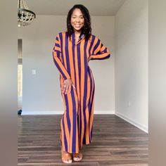 This Super Sophisticated Shirt Maxi Dress Is About To Be Your New Summer Favorite! The Colors Are Amazing, A Loose And Flowy Fit, You Can Belt It Or Wear It Free Flowing. Looks Great With Sandals Or Even Sneakers. Casual Orange Long Sleeve Maxi Dress, Chic Orange Long Sleeve Maxi Dress, Orange Long Sleeve Maxi Dress For Day Out, Shirt Dress Maxi, Shirt Maxi Dress, Dark Brown Dress, Grey Long Dress, Sequin Cami Dress, Billabong Dress